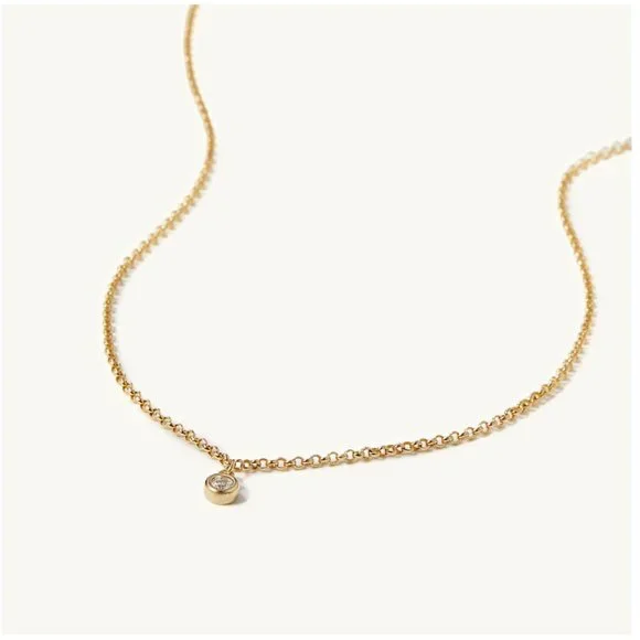 Mejuri Gold Necklace with White Pendant - Picture 2 of 7